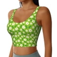 thumbnail image 2 of Fotbe Daisies Flowers Pattern Womens' Sports Bra Longline Wirefree Padded with Medium Support Sports Moisture-Wicking Workou Vest,Tank Top-, 2 of 9