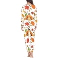thumbnail image 3 of Suhoaziia Pajama Pants Sleep Set Durable Long Sleeve Top & Pants Comfortable Crew Neck Clothes Home Life Daily Wear Thanksgiving Turkey Print Graphic Sleepwear Fit Size M Women, 3 of 5