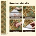 thumbnail image 4 of Peel and Stick Wallpaper Contact Paper Vintage Peel Stick Damask Brown Beige Teal Floral Motif Swirls Self Adhesive and Removable 17.7in x 118in, 4 of 8