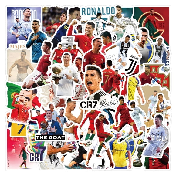 Cannity 50 pegatinas de vinilo impermeables de Cristiano Ronaldo