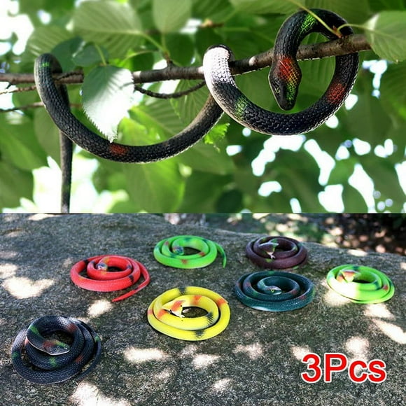 CNKOO 3 Pcs/Set 67cm Halloween Realistic Snake Toy Soft Rubber Garden Props Novelty Playing Jokes Toys Joke Prank Gift
