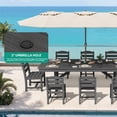 thumbnail image 5 of SERWALL 9 Pieces Outdoor Dining Set, Patio Dining Set, HDPE Outdoor Table and Chair with Umbrella Holes, (1 Table + 8 Armless Chair), 5 of 9