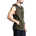 thumbnail image 5 of G-Style USA Men's Lightweight Athletic Casual Sleeveless Eyelet Drawstring Zipper Hoodie SL888 - Olive- 3X-Large, 5 of 7