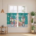 thumbnail image 2 of Spring Flowers Kitchen Curtain for Berdoom Living Room Cafe 45 Inch Length, Farmhouse Watercolor Teal Wood Grain Tiers Curtains Light Filtering Drapes Rod Pocket Window Treatment 2 Panels 52"Wx45"L, 2 of 8