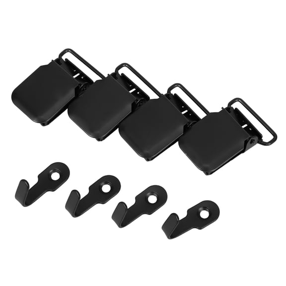 ETHZZLE 4 Sets Heavy Duty Black Tapestry Wall Hooks Clips for Securely Hanging Rugs, Blankets, and Decor