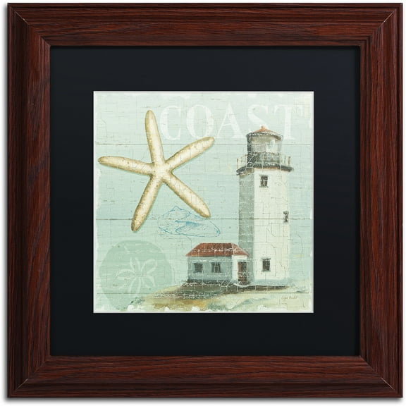 Trademark Fine Art "Beach House II" Canvas Art by Lisa Audit, Black Matte, Wood Frame