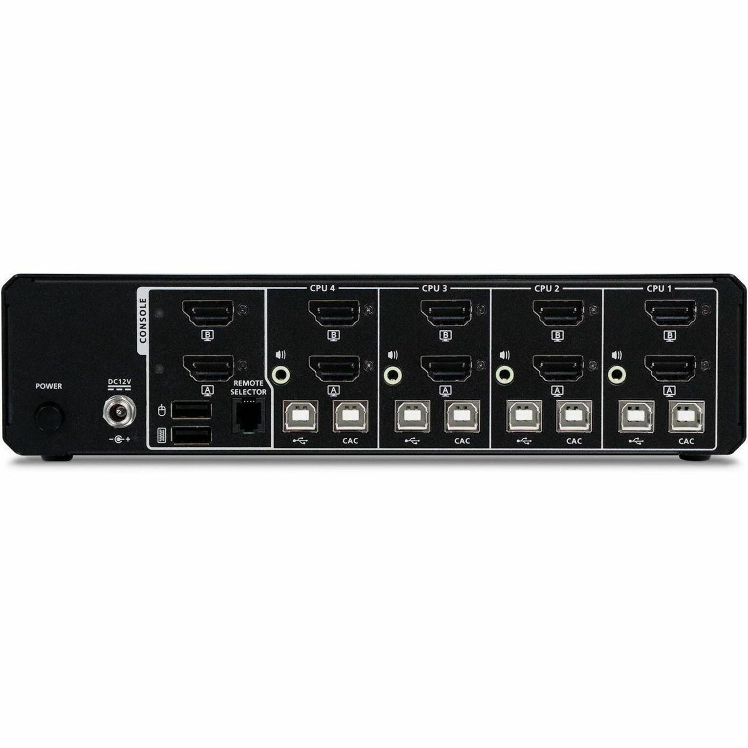 IOGEAR 4-Port 4K Dual View DP/HDMI Secure KVM Switch with Audio and CAC Support