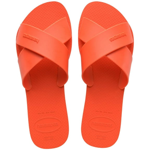 Havaianas Women's Aqua Sandals Slides for Everyday Wear - Orange, 7/8