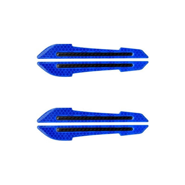 Riwesomey Paquete de 2 pegatinas para espejo retrovisor de coche, advertencia de seguridad reflectante, tira de cristal retrovisor, cinta Automoción decorativa y accesorios Azul