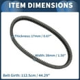 thumbnail image 4 of Cinturón de transmisión V-Belt No.417300391 de Unique Bargains para Can-Am Defender/Maverick ATV UTV Negro, 4 of 7