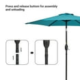 thumbnail image 5 of Sonerlic 7.5ft Round Patio Market Umbrella with Steel Frame, Outdoor Table Umbrella for Yard, Poolside and Deck, Turquoise, 5 of 7
