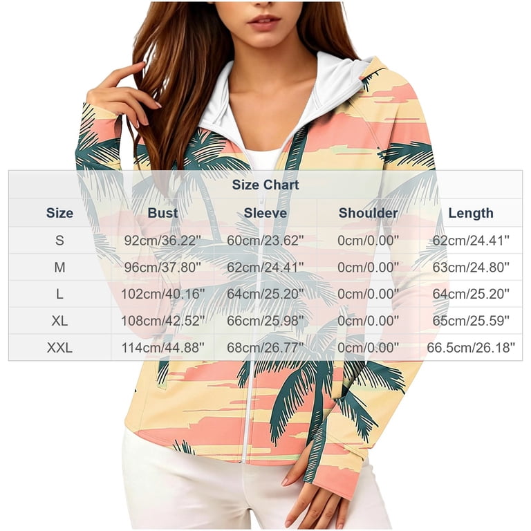 306760 Uootdi Womens Sun Protection Jackets Full Zip Hooded Long Sleeve ...