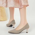 thumbnail image 6 of Xiaoxatg Stylish Women's Fashion Pointed Toe Knit Mesh High Heel Dress Shoes for Daily Casual and 8 Beige, 6 of 6