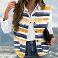 thumbnail image 2 of ZQGJB Womens Fall Flannel Plaid Vest Striped Color Block Printed Button Down Sleeveless Loose Shacket Jacket Fashion Casual Open Front Cardigan Outerwear Tops with Pockets Yellow#01 L, 2 of 5