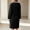 thumbnail image 4 of Sheghy Hooded Long Fleece Womens Robe Thick Absorbent Warm Loungewear Bathrobe, 4 of 7