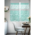 thumbnail image 4 of Turquoise Floral Sheer Curtains 63 Inch Length 2 Panels Set, Botanical Blossom Motif Boho Grey Stripes Voile Window Treatment Curtains Sheers Drapes for Bedroom/Living Room/Kitchen 52x"63"x2, 4 of 7