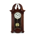 thumbnail image 4 of Bedford Clock Collection 26.5" Colonial Mahogany Cherry Oak Finish Chiming Wall Clock with Roman Numerals, 4 of 5