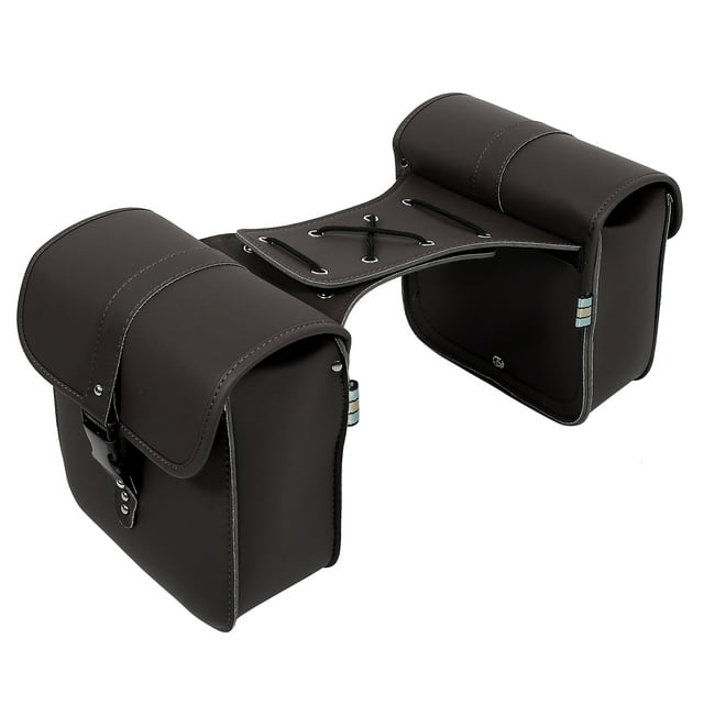 Unique Bargains Pair Motorcycle Saddlebag Side Bags Cycling Luggage Bag Quick Release Buckles Dark Brown