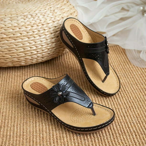 Chanclas Con Decoraci n Floral Para Mujer Sandalias Deslizantes