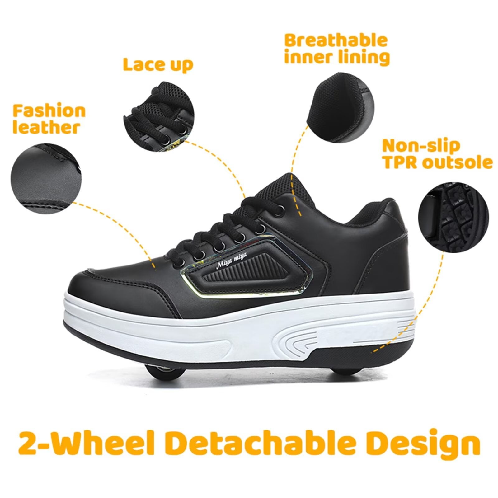 Yunkctuk Children's Roller Skating Sneakers, Boys and Girls' Roller Skating Sneakers, Children's Fashion Versatile Roller Skating Shoes.