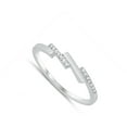 thumbnail image 4 of Clear CZ Zig Zag Stairs Chic Midi Ring .925 Sterling Silver Band White Jewelry Female Size 10, 4 of 4