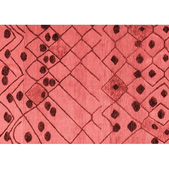 Ahgly Company Indoor Rectangle Abstract Red Modern Area Rugs, 5' x 7'