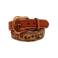 thumbnail image 1 of Nocona Western Belt Mens Square Conchos Rhinestones Rope Tan N2412508, 1 of 1