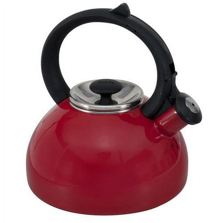 Copco 2.1 Qt Whistling Stainless Steel Tea Kettle Cherry Red Gloss
