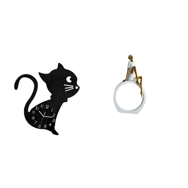 Reloj De Pared De Dibujos Animados De Acrílico Con Figura De Niña, Centro De Mesa Decorativo Moderno Para Sala De Estar, Dormitorio, Estantería, Escultura De Regalo
