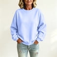 thumbnail image 2 of Basysin Crewneck Sweatshirts Women Fall Oversized SweatShirt Generic Women Fleece Sweatshirt Long Sleeve Loose Relaxed Fit Casual Pullover Tops Soft SweatShirt, 2 of 6