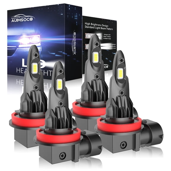 For Nissan Kicks 2017-2022 4Pcs LED Headlight H9 H11 High Low Beam Bulbs, Cool White Light Conversion Kit, Easy Intall