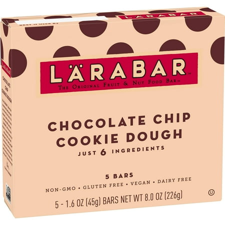 Tub Cookie Dough Larabar Gluten Free Bar, Chocolate Chip Cookie Dough, 1.6 oz Bars (5 Count), Whole Food Gluten Free Bars, Dairy Free Snacks 1.6 Ounce (5 Count) ()