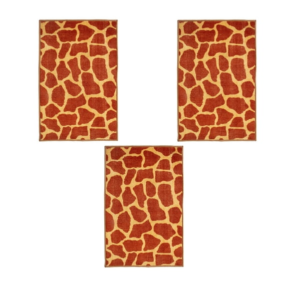 Furnish My Place Giraffe On Stilts Area Rug, Animal Print Area Rug, Pet-Friendly Rug, Baby Nursery Mat, Indoor Area Rug, Perfect for Living Room, Playroom, 2' x 3' Rectangle - Set of 3