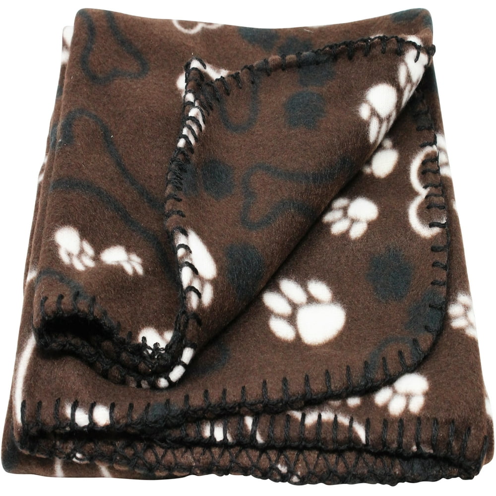 Fleece Blanket Dog Cat Bed Cover Paw Bone Pattern Mat Bedding Pad