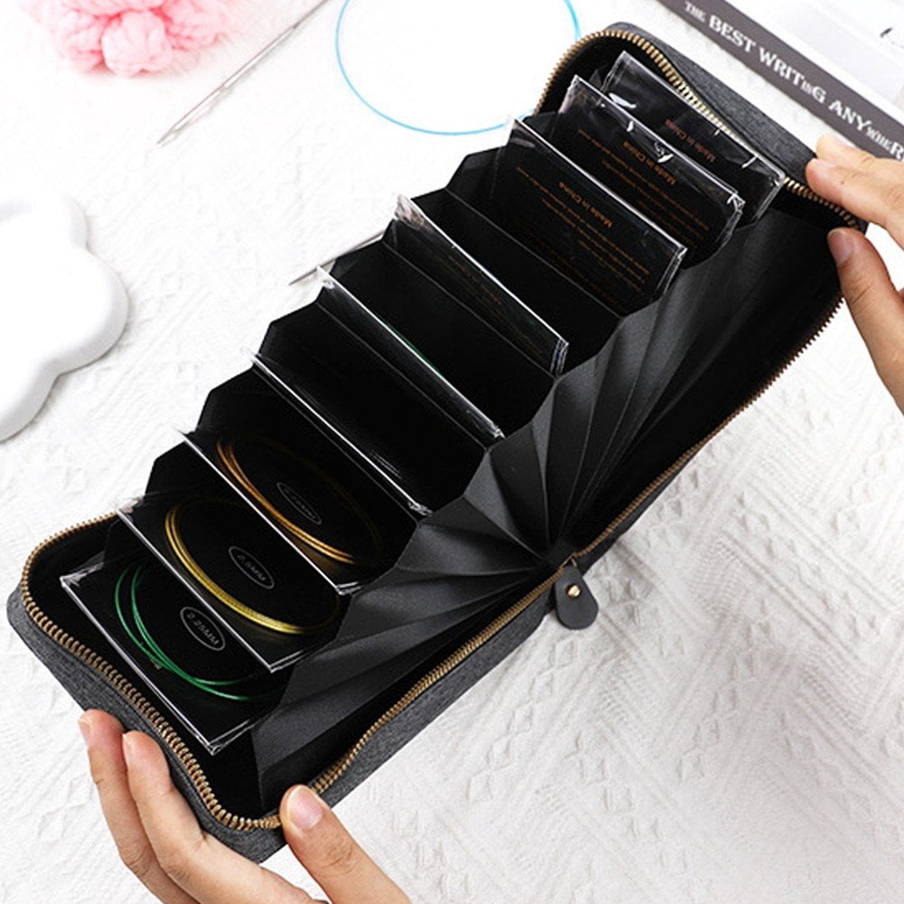 Empty Circular Knitting Needle Storage Bag - Zipper Pouch Organizer Case for Crochet Hooks Sewing Accessories Kit Bag