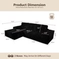thumbnail image 4 of Vcatnet 114.6" Modular Sectional Sofa Couch, Modern Corduroy Cloud Sofa Couch, Oversized L Shaped Couch with Chaise for Living Room, No Assembly Required, Black, 4 of 11