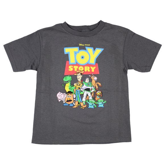 Disney Boy's Toy Story Character Group With Logo  Design T-Shirt, 6