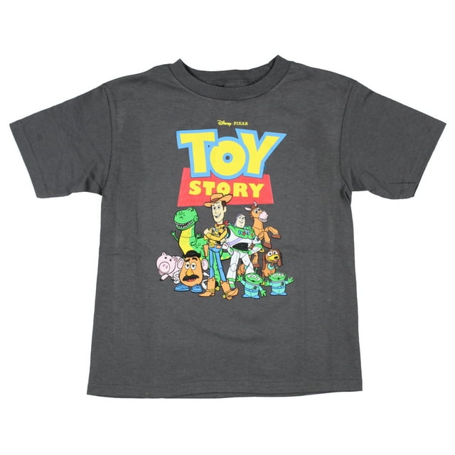 Disney Boy's Toy Story Character Group With Logo Design T-Shirt, 4