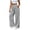 Gray, variant on Sweatpants for Women Wide Leg Side Split Snap Trousers Casual Trendy Drawstring Athletic Workout Pants