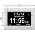 thumbnail image 2 of 7 Inch White Digital Clock with Date, Day of Week & Calendar Display, 2 of 4