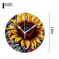 thumbnail image 2 of 14 Inch Wall Clock Battery Operated Silent Clock Decorative for Office, Kitchen, Outdoor, Living Room，Usa America Flag in Sunflower Pattern, 2 of 4