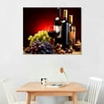 thumbnail image 2 of JEUXUS Printed on Canvas Wall Art Wine Glass Grapes Vintage Oil Painting Art Oil Painting Prints Stretched and Framed,Country Farm Fruit Art Picture Artworks for Living Room Kitchen Bedroom, 2 of 4