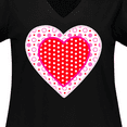 thumbnail image 4 of Inktastic Valentine Red Heart with Dots Women's Plus Size V-Neck T-Shirt, 4 of 5