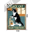 thumbnail image 5 of Black Cat & Sink Co. Wash Your Paws Vintage Aluminum Sign 12x16 IN Cat Decor Cat Gifts Funny Cat Bathroom Metal Sign, 5 of 6