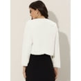 thumbnail image 3 of Chaqueta recortada Allegra K para mujer abrigo de invierno Bolero manga larga piel sintética blanco XS, 3 of 6