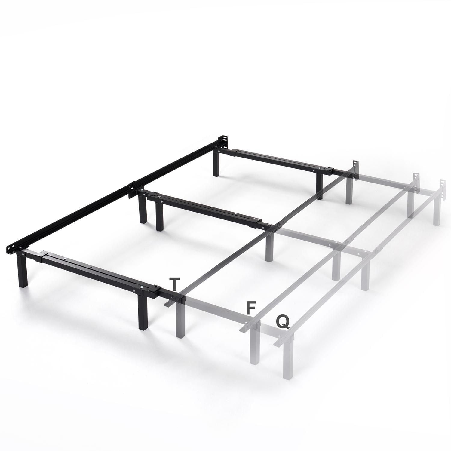 Zinus Spa Sensations Compack Twin to Queen Size Adjustable Metal Bed Frame, 7 inch Heavy Duty Steel Bed Frame with Included Headboard Brackets