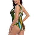 thumbnail image 4 of Sikiie colorful Easter eggs Print Women One Piece Swimsuits Tummy Control One Shoulder Bathing Suits Ruffle Swimwear, From S to XXL-XX-Large, 4 of 6