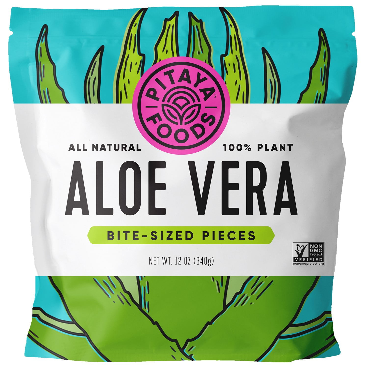 Pitaya Foods Frozen Aloe Bite Sized Pieces for Smoothies, 12oz