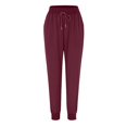 thumbnail image 5 of Bovemsi Women's Elastic Waist Cotton-Polyester Casual Trousers - Loose Fit Pants with Side Pockets, Red, XL, 5 of 7
