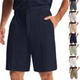 thumbnail image 2 of Mens Casual Golf Shorts 9" Stretch Breathable Flat Front Dress Work Shorts,Blue,38, 2 of 4